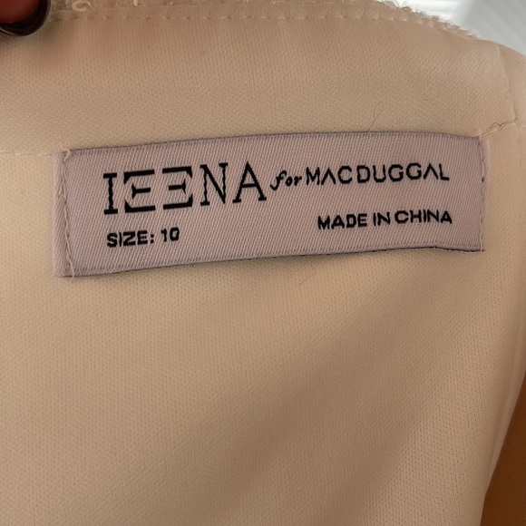 Ieena x Mac Duggal - White Sequined Drop Shoulder Faux Wrap Gown - Size 10 - Picture 15 of 17